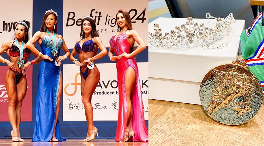 ボディビル競技で優勝